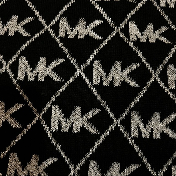Michael Kors Black and Glittery Silver Logo Infinity Scarf NWT - Picture 6 of 7